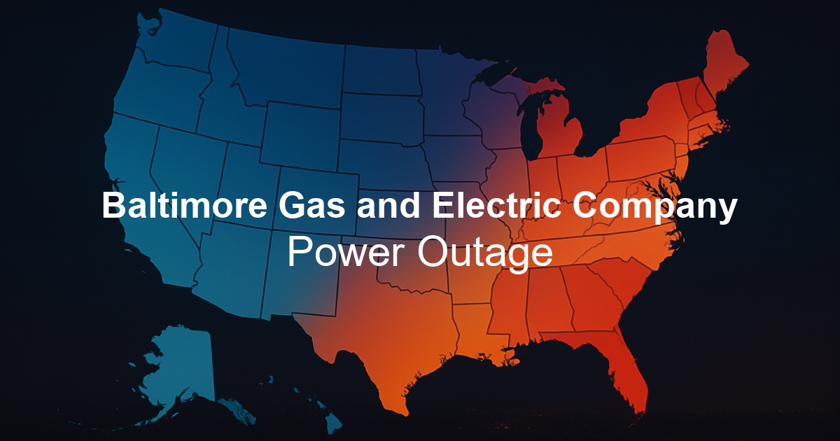 Baltimore Gas and Electric Company Power Outages - Live Outage Map