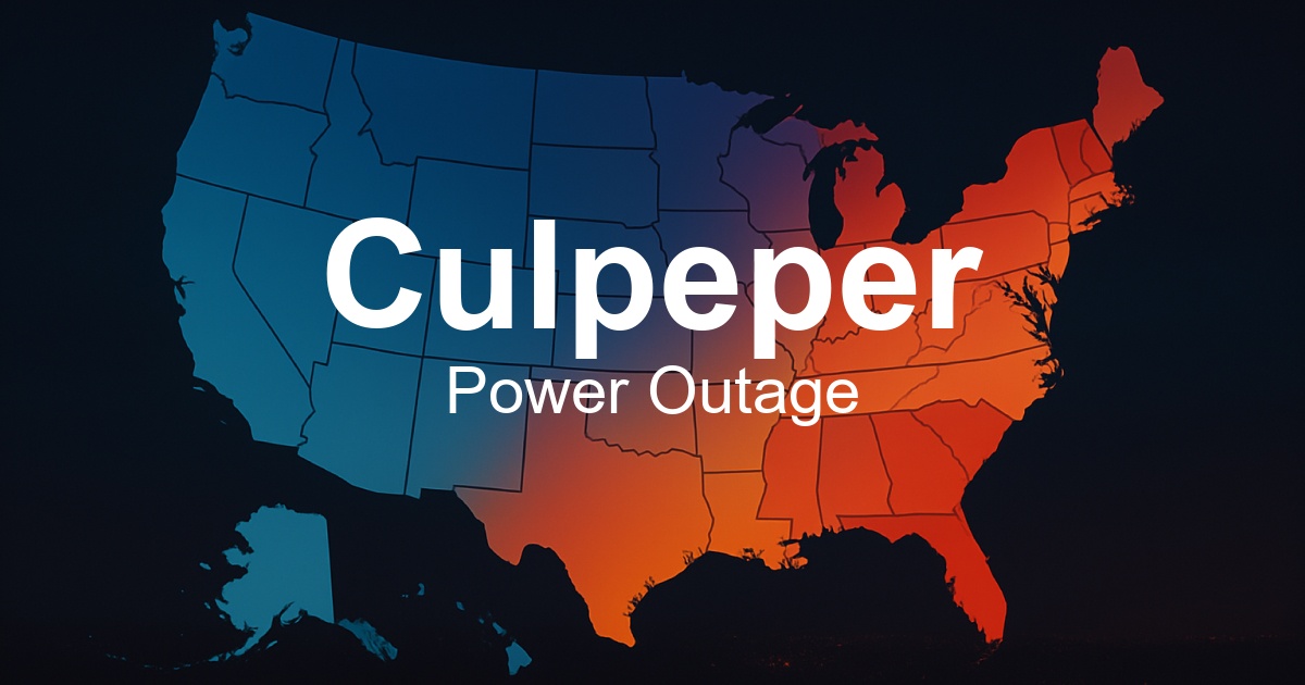 Culpeper Power Outages - Live Outage Map & Current Status