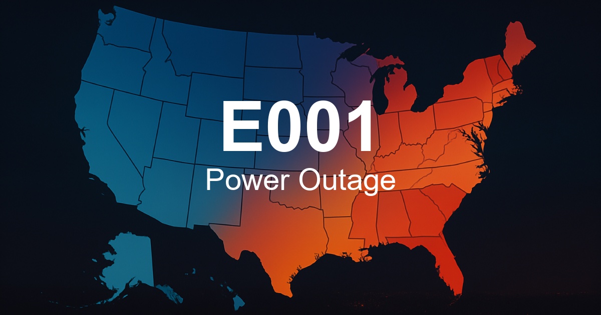 E001 Power Outages - Live Outage Map & Current Status